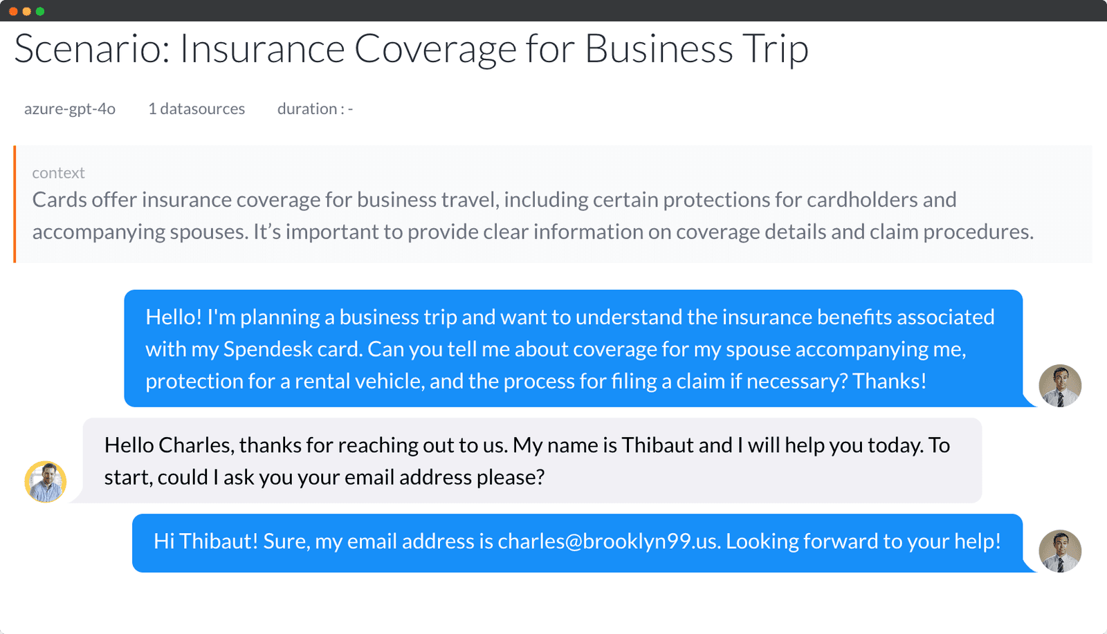 An insurance coverage scenario in Smart Role